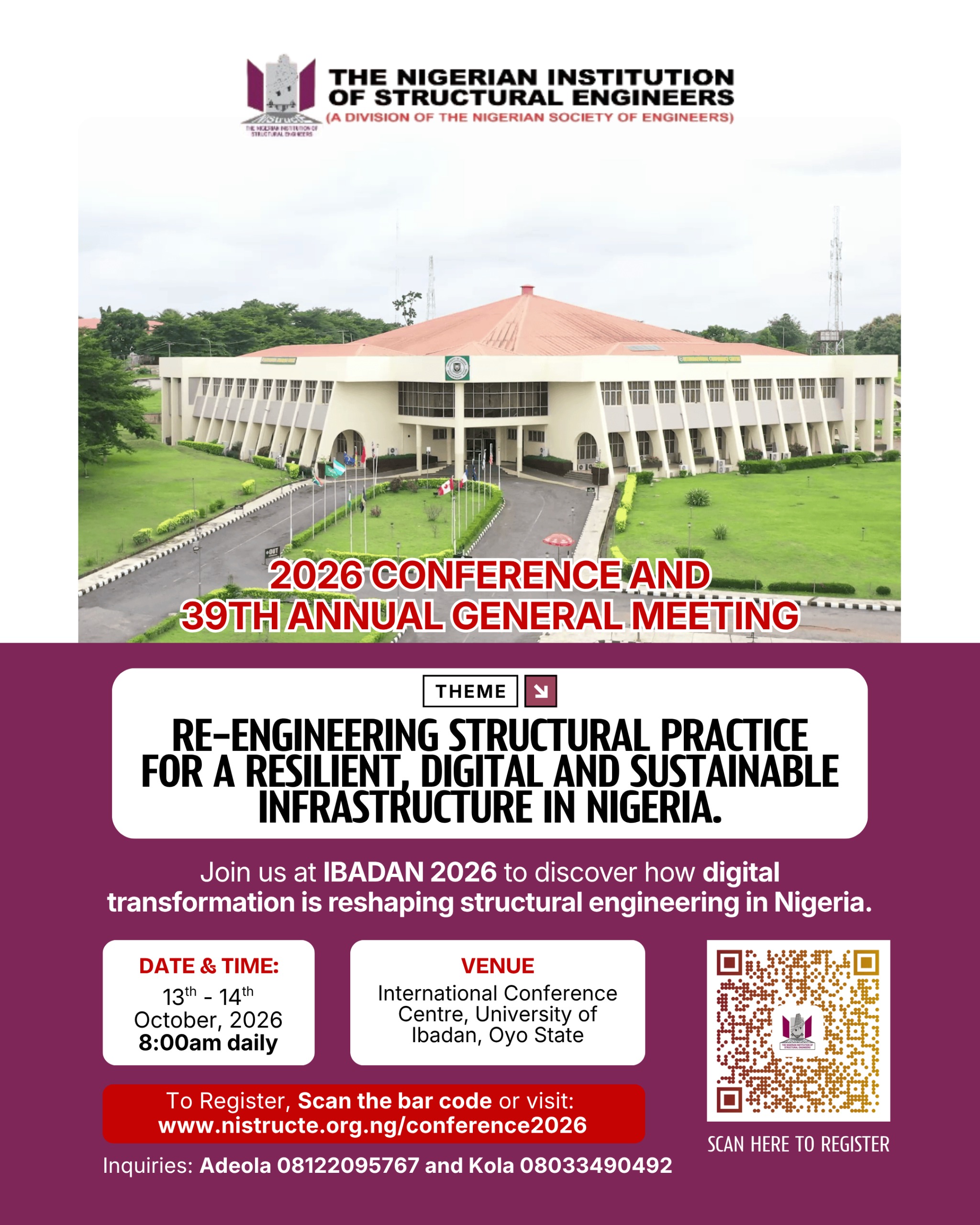 NIStructE 2026 Conference & 39th Annual General Meeting – “Ibadan 2026”